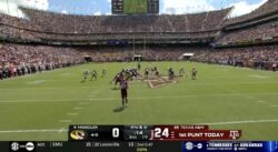 Tyler White lines up for a punt during Texas A&M's game against Mizzou.